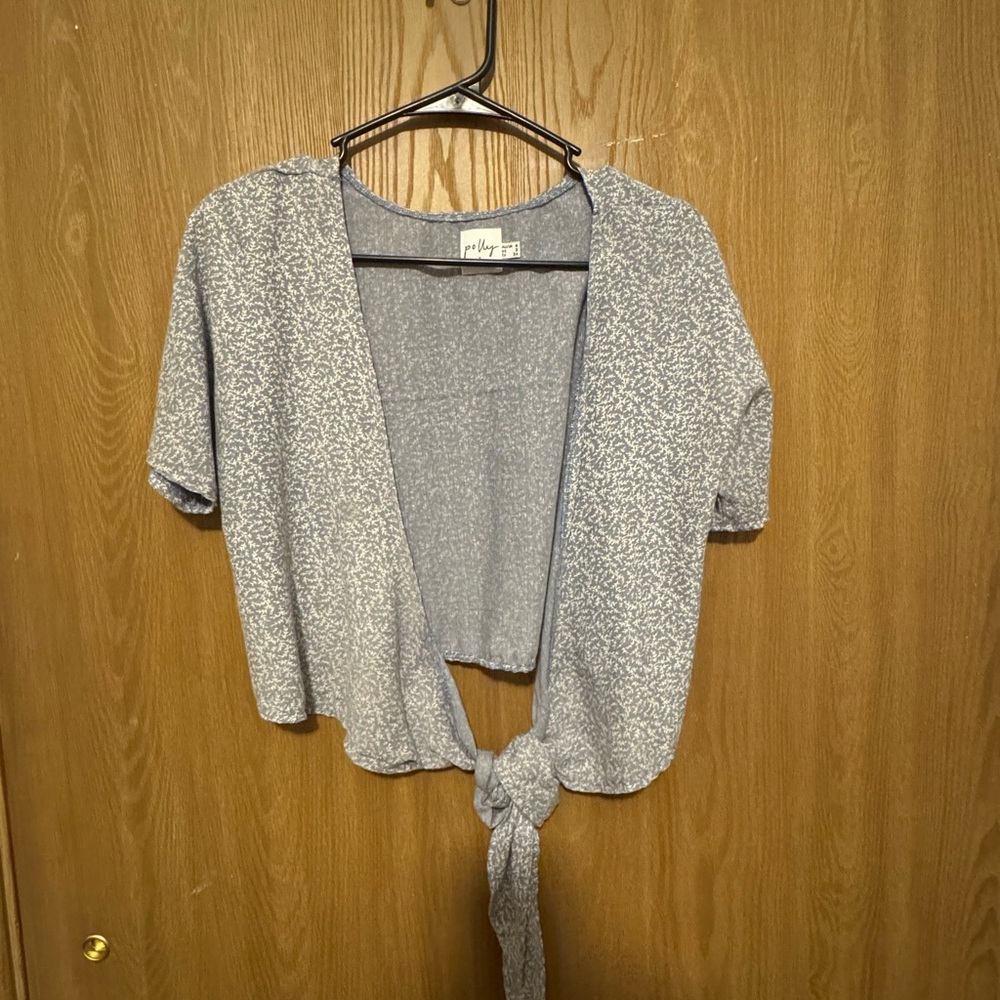 Gray/blue Patterned Women's Top